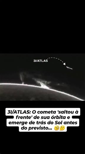 Universo Misterioso on Instagram: "3I/ATLAS: O cometa 'saltou à frente' de sua órbita e emerge de trás do Sol antes do previsto... 👀 O cometa 3I/ATLAS, o terceiro visitante interestelar confirmado a entrar em nosso Sistema Solar, surpreendeu os astrônomos ao emergir de trás do Sol antes do previsto, expelindo um enorme jato de gás e poeira. A explosão — captada por telescópios em Tenerife e no Havaí — sugere que o objeto "ultrapassou" sua órbita prevista, intrigando os cientistas que mon