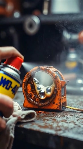 Rusty Measuring Tape Restoration 🔧 | WD-40 Rust Removal Macro | Tool Restore Studio #rustremoval