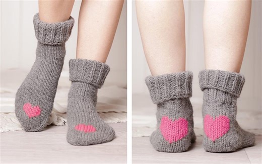 Heart Socks Knitting Pattern PDF | Colorwork Knit Socks | Cute Valentine Socks Pattern | Instant Download - Etsy