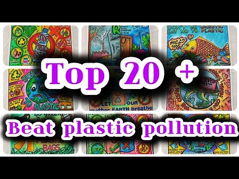 Beat Plastic Pollution Drawing / stop plastic poster chart project - ban plastic