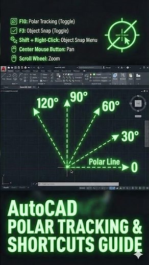 CAD Polar Tracking Tutorial for Beginners (Part 1) 2026 | #tutorial #trending #viral #video