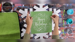 Make your own Happy Holiday Snowflake! All it takes is this super simple re-usable stencil & a couple supplies (we can help with all of it) 😉 Keep for yourself to decorate your home or give as a gift! Magnolia Design Co. this is where simplicity meets creativity, use our products on wood, fabric and more, make entire coordinating pieces! Come Join in on the Fun, see all our products & MORE! | Magnolia Design Co