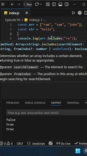 JavaScript Interview Trap | Array.includes vs String.includes 😱