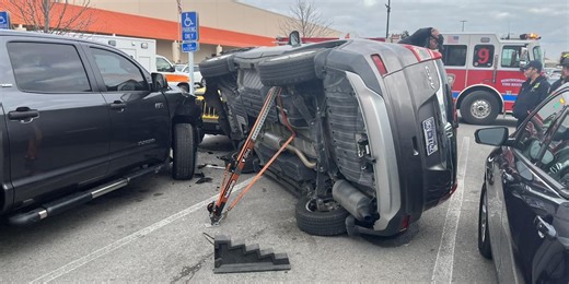 Van flips, crews rescue two people after crash at Murfreesboro Home Depot