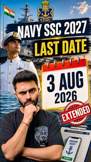 Indian Navy SSC 2027 Deadline Extended! Apply Before Last Date