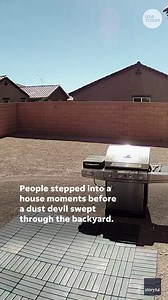 Dust devil sweeps through Vegas backyard moments after residents go inside