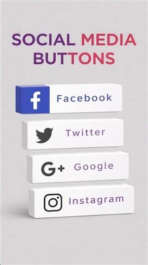 Amazing Social Media Buttons Using HTML & CSS 😍 | No JavaScript | Web Suraj