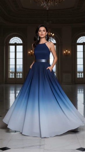 Blue to Pink Ombre Collection 2026 ✨ Sunset Queens#OmbreBallGown#SunsetQueens#StraplessOmbreGown