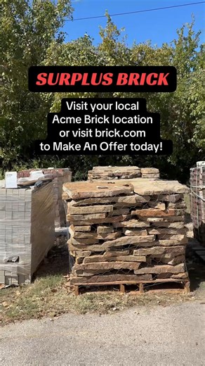 Our surplus stock is perfect for that little side job, patio, or renovation you have been planning. To view our current surplus inventory visit brick.com #surplusbrick #renovation #buildingmaterials | Acme Brick, Tile & Stone - Chattanooga, TN