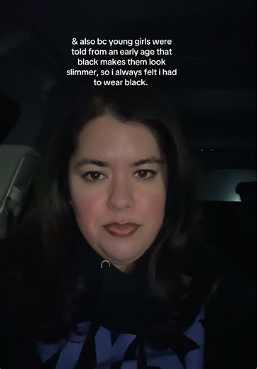 why were we telling young women this?? even though it is my favorite color, I felt I HAD to wear it to look more flattering #selflove #selfesteem #plussize #plussizetiktok #lovingmyselfmoreeveryday #confidence #vulnerablepost