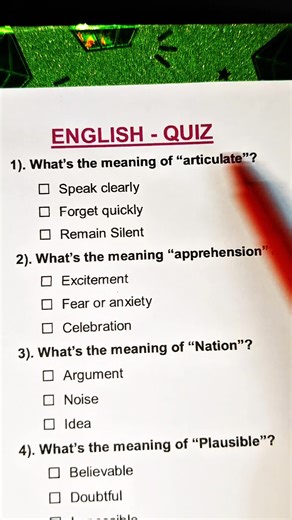 English Quizzes -can you get all of them?. #quiz #trivi #fyp #englishtest #english