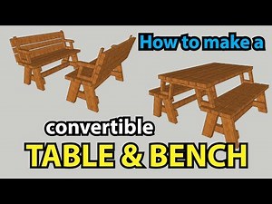 How to make a convertible TABLE and BENCH | SketchUp 2017