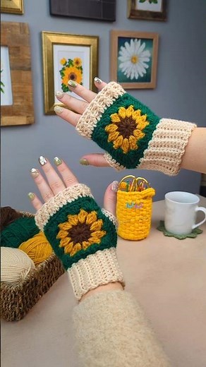 Easy crochet fingerless gloves using 2 squares ✨🧶 Tutorial now live!