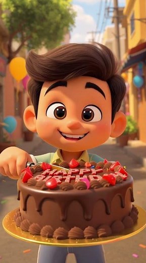 Happy Birthday Song for Kids 🎉 | Cute Animated Cartoon Birthday Party Song | Name Birthday Wishes