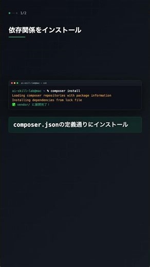 composer install で依存関係インストール【PHP】