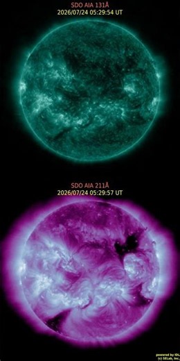 태양 전면 AIA-AIA 주간 동영상 (solar full-disk AIA-AIA movie : 2026. 7. 20 ~ 7. 26) #sun#solar#태양#SDO#UV#자외선