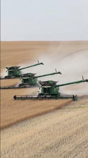 Three John Deeres. #rurallife #farming #johndeere #harvesting #combine