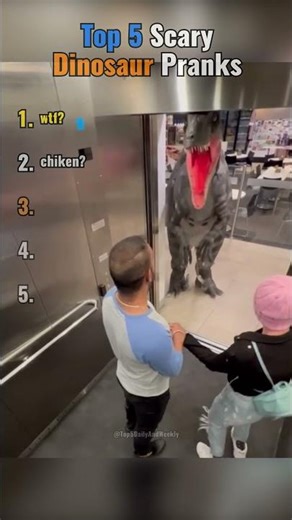 Scary Dinosaur Pranks #shorts #dinosaur #prank