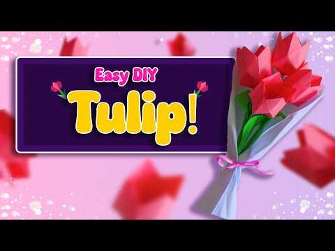 How to make a paper tulip | Easy Origami Flower for Mother's Day | DIY Paper Flowers