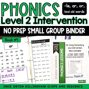 2nd grade Small Group Phonics Intervention Binder Lesson Plan IMSE OG Notebook 4