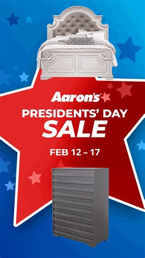 Save on select bedrooms & mattresses during our Presidents’ Day event Feb 12-17. | Aaron's