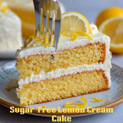 6.3K views · 79 reactions | Sugar-Free Lemon Cream Cake  A dreamy,...