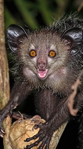 “Unbelievable Creature! The Mysterious Aye-Aye Stuns the World 🌙✨#wildlife