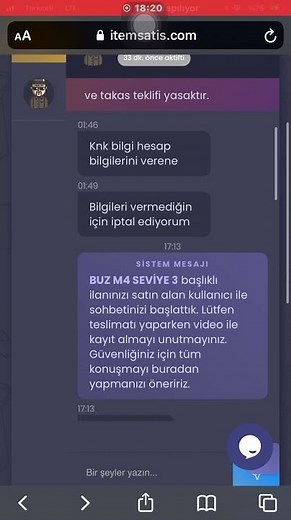 Item satış kanıt