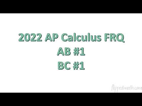 2022 AP Calculus AB/BC FRQ #1