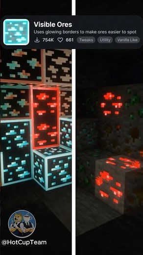 Minecraft: Luster + Animated+ & Visible Ores 💎🔥 #minecraft #shorts #resourcepack