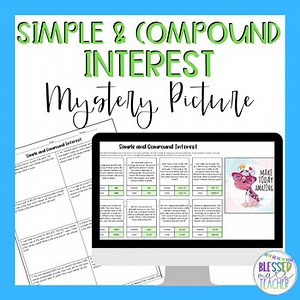 Simple and Compound Interest Digital Activity and Worksheet - 8th Grade