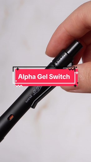 The uni Alpha Gel Switch has a switch for Kuru Toga mode and a squishy Alpha Gel grip. Kuru Toga is a self-sharpening mechanism that rotates the pencil lead each time the pencil is lifted. Alpha Gel is a series of pens and pencils with squishy grips that improve the stability of your writing. #pencil #mechanicalpencil #writing #studying #stationery