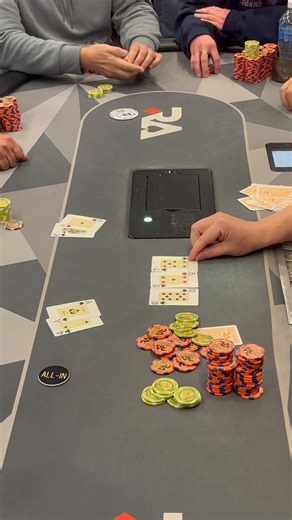 Level 24 25/50/50k 18 left Cory Cove is all in for his last 470k from last position and called by Mike Nelson on button! Cory: A4 Mike: AK Board runs bone dry for Cove and he hits payout desk in 18th while Mike Nelson gathers his chips. #AcesPoker | Running Aces Poker Tournaments
