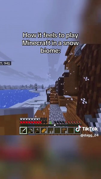 Nostalgic Minecraft Christmas in a Snow Biome