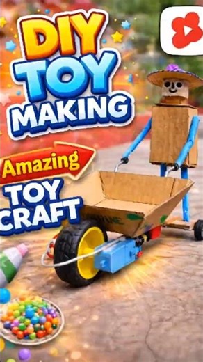 Amazing DIY Toy Cart with Cardboard #toymakers #shorts #diy #diycrafts
