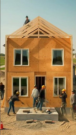 10s House Build Hyperlapse (Wide Shot) | Realistic Construction Time-Lapse