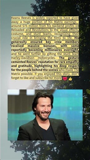Keanu Reeves Gave Away $75M to His Matrix Crew ❤️