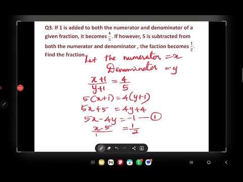 Framing pair of linear equations in two variables for fraction problems