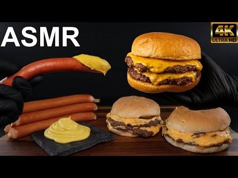 😳 SAUSAGE & CHEESEBURGER FEAST TOO JUICY TO HANDLE ASMR MUKBANG CHEESY CRUNCHY BITES