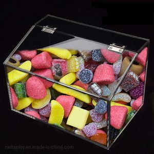 [Hot Item] Custom Acrylic Supermarket Candy Tin Box Chocolate Dispenser Container