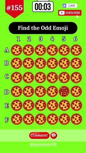 Can You Find It? Pizza Emoji Challenge #emojichallenge #observation #shorts