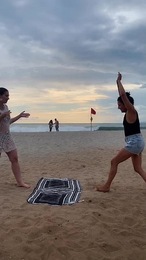 Beach Fun: Playful Activities at Sunset