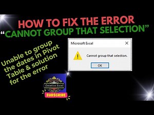 🔥Cannot group the selection | How to fix the error in Pivot Table🔥