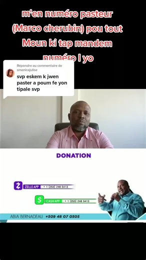 Réponse à @smanicajulise men numéro pasteur Marco cherubin pou tout Moun ki tap mandem numéro l yo abòne like patajel pou plis Moun ka wè l #eglisévangéliquepiscinebethesda #dieuvalson_