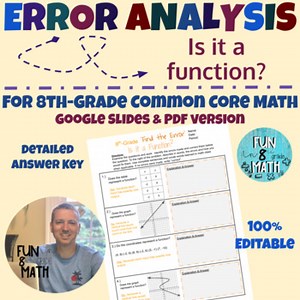 8th Grade Math Is it a Function? Error Analysis