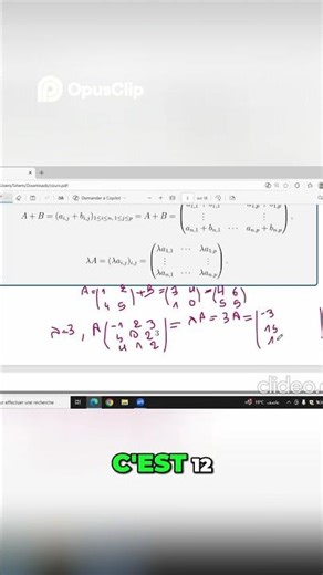 [PREPA 1 - 2025 / 2026] [Algèbre] Matrices : Opérations sur les matrices