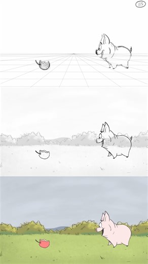 Rough, Clean-up, Color #2danimation made with #opentoonz