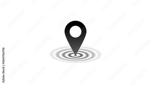 Map Pointer Icon Animation in 4K Resolution, GPS Navigation Location Pin Stock Video