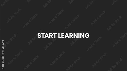 Start Learning Minimal Text Animation 4K – Educational Motivation Cue for Study, E-Learning, and Tutorials