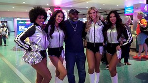 9.8K views · 705 reactions | Welcoming football fans from near and far. Raiderettes posed for photos with fans traveling for the NFL Draft at the Harry Reid International Airport to help kick off the exciting weekend! ✈️ | Las Vegas Raiders | Facebook